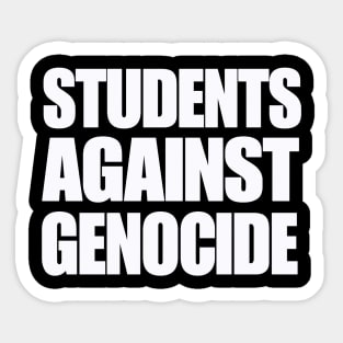 Students Against Genocide - White - Front Sticker